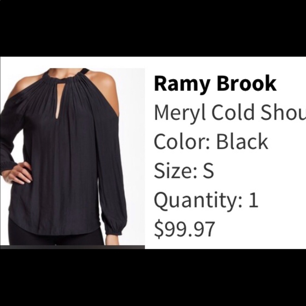 Rami Brook silk blouse cold shoulder